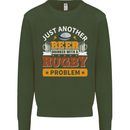 Beer Drinker With Rugby Problem Mens Sweatshirt Jumper Forest Green