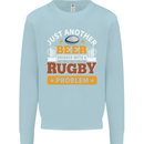Beer Drinker With Rugby Problem Mens Sweatshirt Jumper Light Blue