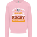 Beer Drinker With Rugby Problem Mens Sweatshirt Jumper Light Pink