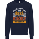 Beer Drinker With Rugby Problem Mens Sweatshirt Jumper Navy Blue
