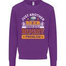Beer Drinker With Rugby Problem Mens Sweatshirt Jumper Purple