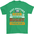 Beer Drinker With Rugby Problem Mens T-Shirt Cotton Gildan Irish Green