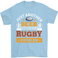 Beer Drinker With Rugby Problem Mens T-Shirt Cotton Gildan Light Blue