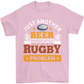 Beer Drinker With Rugby Problem Mens T-Shirt Cotton Gildan Light Pink