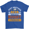 Beer Drinker With Rugby Problem Mens T-Shirt Cotton Gildan Royal Blue