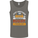 Beer Drinker With Rugby Problem Mens Vest Tank Top Charcoal