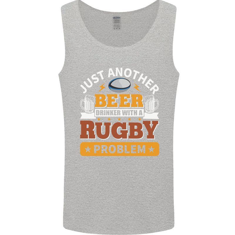 Beer Drinker With Rugby Problem Mens Vest Tank Top Sports Grey