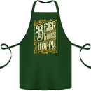 Beer Is Proof That God Loves Funny Alcohol Cotton Apron 100% Organic Forest Green