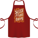 Beer Is Proof That God Loves Funny Alcohol Cotton Apron 100% Organic Maroon
