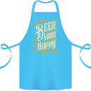 Beer Is Proof That God Loves Funny Alcohol Cotton Apron 100% Organic Turquoise