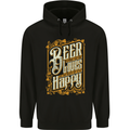 Beer Is Proof That God Loves Funny Alcohol Mens 80% Cotton Hoodie Black