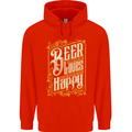 Beer Is Proof That God Loves Funny Alcohol Mens 80% Cotton Hoodie Bright Red