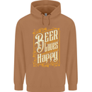 Beer Is Proof That God Loves Funny Alcohol Mens 80% Cotton Hoodie Caramel Latte