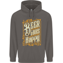 Beer Is Proof That God Loves Funny Alcohol Mens 80% Cotton Hoodie Charcoal