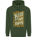 Beer Is Proof That God Loves Funny Alcohol Mens 80% Cotton Hoodie Forest Green