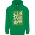 Beer Is Proof That God Loves Funny Alcohol Mens 80% Cotton Hoodie Irish Green