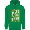 Beer Is Proof That God Loves Funny Alcohol Mens 80% Cotton Hoodie Irish Green