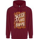 Beer Is Proof That God Loves Funny Alcohol Mens 80% Cotton Hoodie Maroon