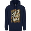 Beer Is Proof That God Loves Funny Alcohol Mens 80% Cotton Hoodie Navy Blue