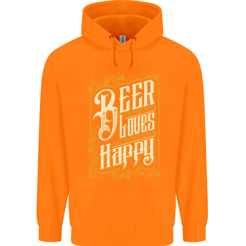 Beer Is Proof That God Loves Funny Alcohol Mens 80% Cotton Hoodie Orange