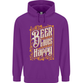 Beer Is Proof That God Loves Funny Alcohol Mens 80% Cotton Hoodie Purple