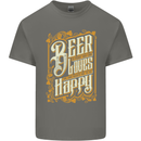 Beer Is Proof That God Loves Funny Alcohol Mens Cotton T-Shirt Tee Top Charcoal