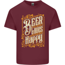 Beer Is Proof That God Loves Funny Alcohol Mens Cotton T-Shirt Tee Top Maroon