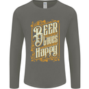 Beer Is Proof That God Loves Funny Alcohol Mens Long Sleeve T-Shirt Charcoal