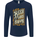 Beer Is Proof That God Loves Funny Alcohol Mens Long Sleeve T-Shirt Navy Blue