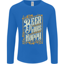 Beer Is Proof That God Loves Funny Alcohol Mens Long Sleeve T-Shirt Royal Blue