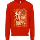 Beer Is Proof That God Loves Funny Alcohol Mens Sweatshirt Jumper Bright Red