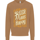 Beer Is Proof That God Loves Funny Alcohol Mens Sweatshirt Jumper Caramel Latte