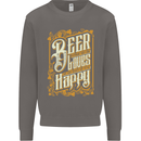 Beer Is Proof That God Loves Funny Alcohol Mens Sweatshirt Jumper Charcoal