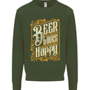 Beer Is Proof That God Loves Funny Alcohol Mens Sweatshirt Jumper Forest Green