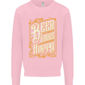 Beer Is Proof That God Loves Funny Alcohol Mens Sweatshirt Jumper Light Pink