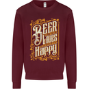 Beer Is Proof That God Loves Funny Alcohol Mens Sweatshirt Jumper Maroon