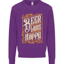 Beer Is Proof That God Loves Funny Alcohol Mens Sweatshirt Jumper Purple