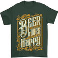 Beer Is Proof That God Loves Funny Alcohol Mens T-Shirt Cotton Gildan Forest Green