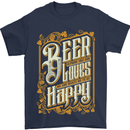 Beer Is Proof That God Loves Funny Alcohol Mens T-Shirt Cotton Gildan Navy Blue