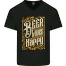 Beer Is Proof That God Loves Funny Alcohol Mens V-Neck Cotton T-Shirt Black