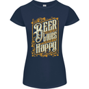 Beer Is Proof That God Loves Funny Alcohol Womens Petite Cut T-Shirt Navy Blue