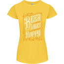 Beer Is Proof That God Loves Funny Alcohol Womens Petite Cut T-Shirt Yellow