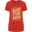 Beer Is Proof That God Loves Funny Alcohol Womens Wider Cut T-Shirt Red