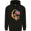 Beer Moon USA Flag Astronaut Space Alcohol Childrens Kids Hoodie Black
