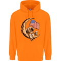 Beer Moon USA Flag Astronaut Space Alcohol Childrens Kids Hoodie Orange