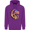 Beer Moon USA Flag Astronaut Space Alcohol Childrens Kids Hoodie Purple