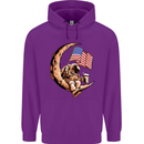 Beer Moon USA Flag Astronaut Space Alcohol Childrens Kids Hoodie Purple