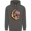 Beer Moon USA Flag Astronaut Space Alcohol Childrens Kids Hoodie Storm Grey