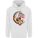 Beer Moon USA Flag Astronaut Space Alcohol Childrens Kids Hoodie White