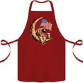 Beer Moon USA Flag Astronaut Space Alcohol Cotton Apron 100% Organic Maroon